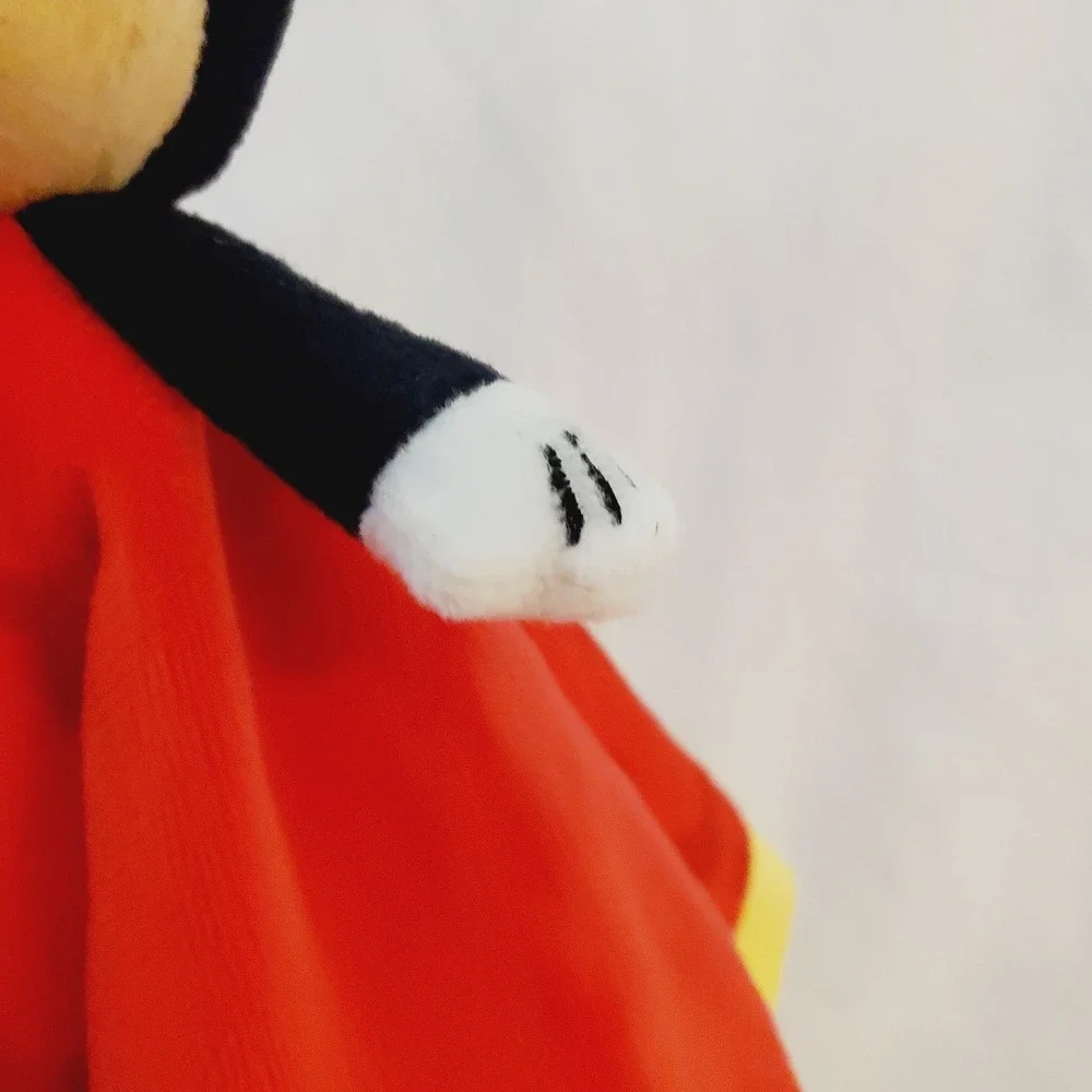 Disney Baby Mickey Mouse Lovey Red Yellow Trim Crinkle Ears Security Blanket 14